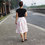 Cherry Blossoms High Full Pleated Skirt - Woman's Skirt